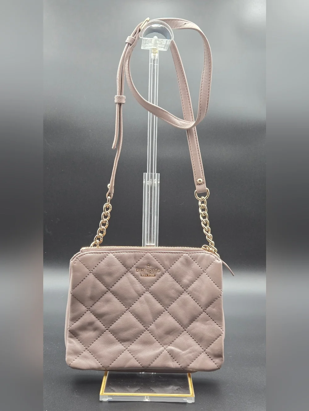 Kate Spade Emerson Place Harbor‎ Quilted Leather Crossbody Taupe Porcini